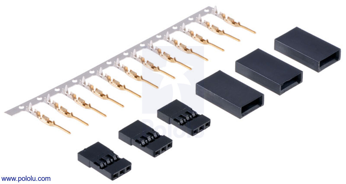 JR Connector Pack, Male – 3 Compleet JR Connectors + Reservepinnen– 22‑26 AWG pololu-1925