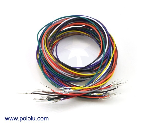 Wires Pre-crimped Terminals 20-Piece 10-Color M-M 90cm Pololu 2002