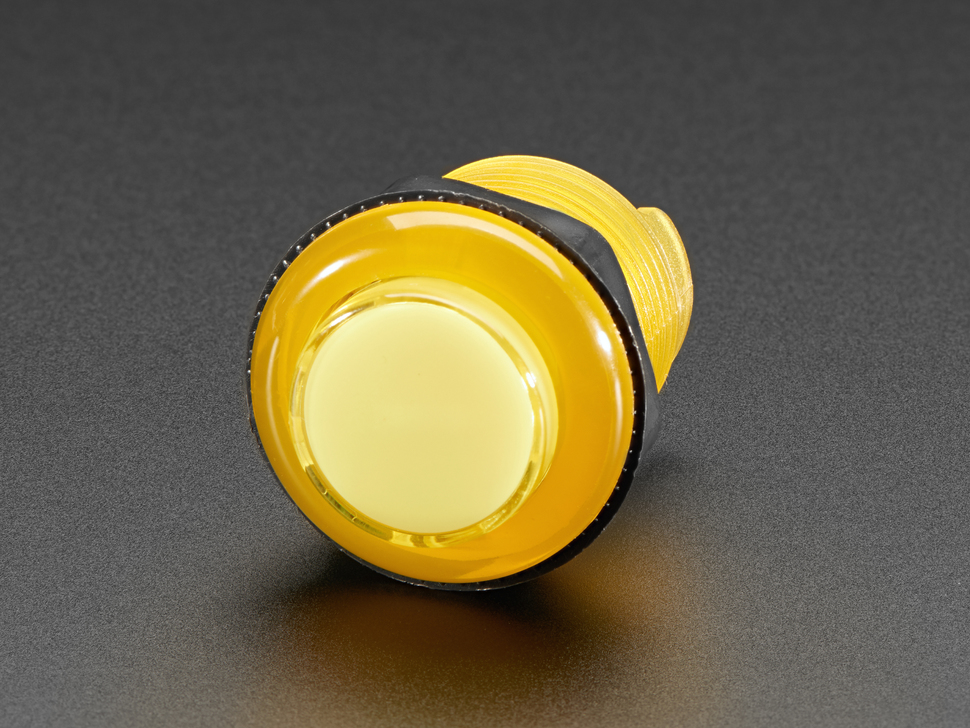 Arcade Button with LED - 30mm Translucent Yellow Adafruit 3488