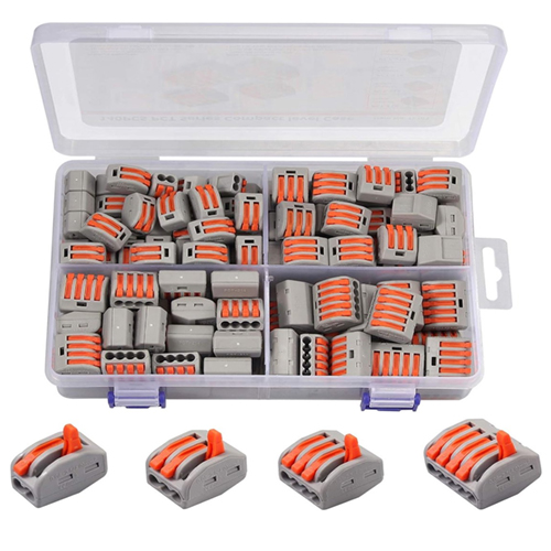 Hefboom lasklemmen set 80 stuks PCT 212 213 214 215 voor 0.08 tot 4 mm2 in opbergdoos