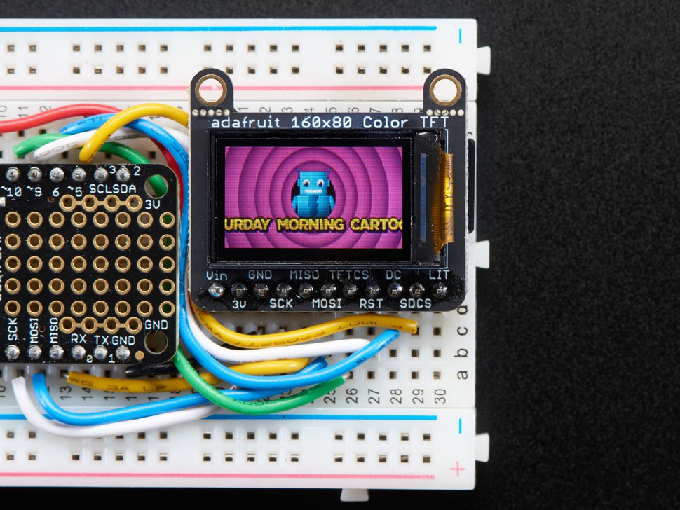 0.96 inch 160x80 Color TFT Display w/ MicroSD Card Breakout - ST7735 Adafruit 3533