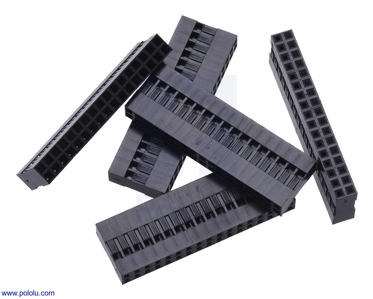 2,54 mm Dupont Krimpconnectorbehuizing: 2×17-Pins – 5 stuks – Pololu-1989