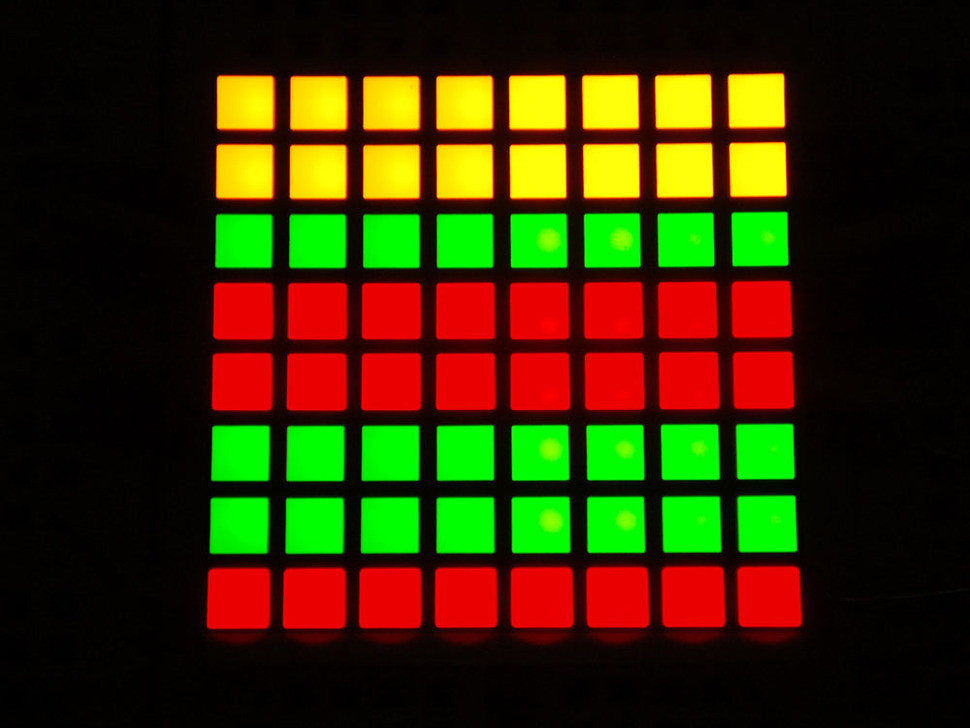 Small 1.2 inch 8x8 Bi-Color (Red/Green) Square LED Matrix Adafruit 458