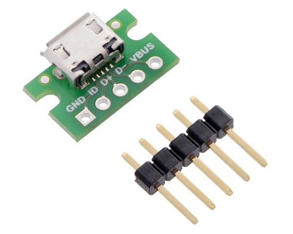USB Micro-B Connector Breakout Board Pololu 2586