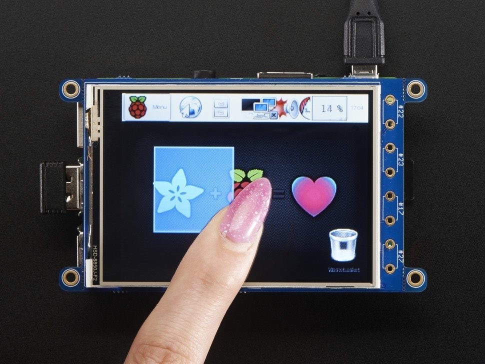PiTFT 320x240 3.2 inch TFT +Touchscreen voor Raspberry Pi Adafruit 2616