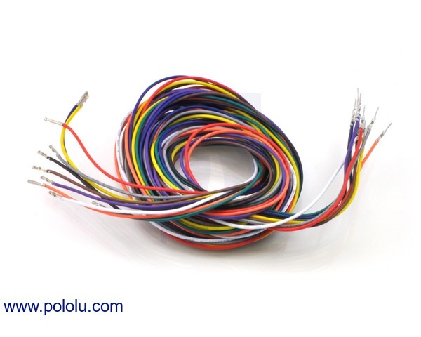 Wires Pre-crimped Terminals 10-Piece 10-Color M-F 150cm Pololu 2004