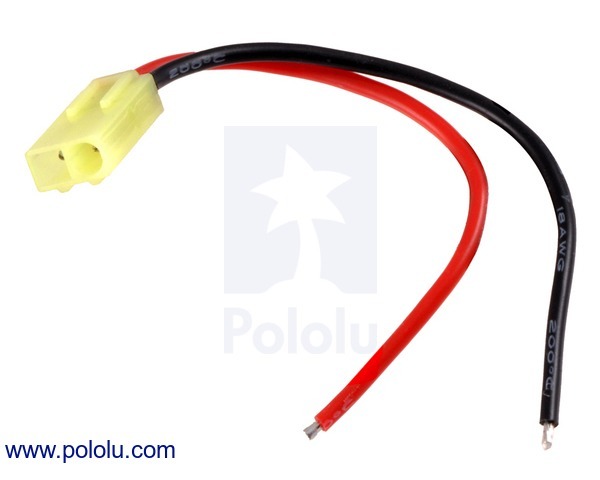 Mini Tamiya Plug with 10cm Leads, Male Pololu 2179