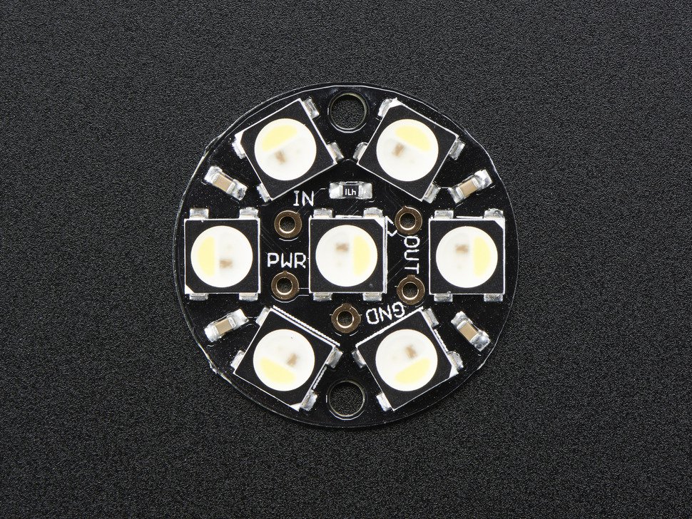 NeoPixel Jewel - 7 x 5050 RGBW LED w/ Integrated Drivers - Cool White - 6000K Adafruit 2860