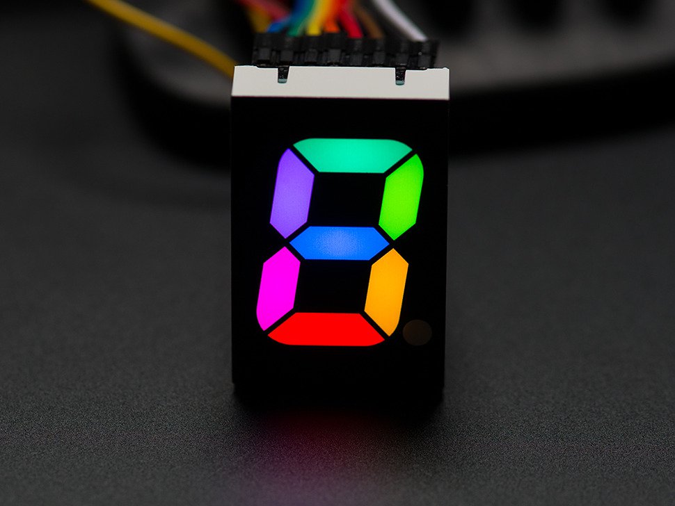 RGB 7-Segment Digit - 1 inch Tall Digit Adafruit 1399