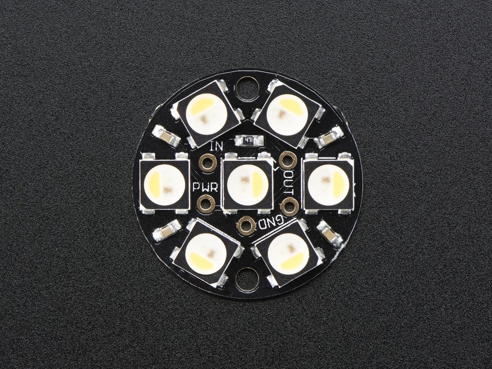 NeoPixel Jewel - 7 x 5050 RGBW LED w/ Integrated Drivers - Warm White - 3000K Adafruit 2858