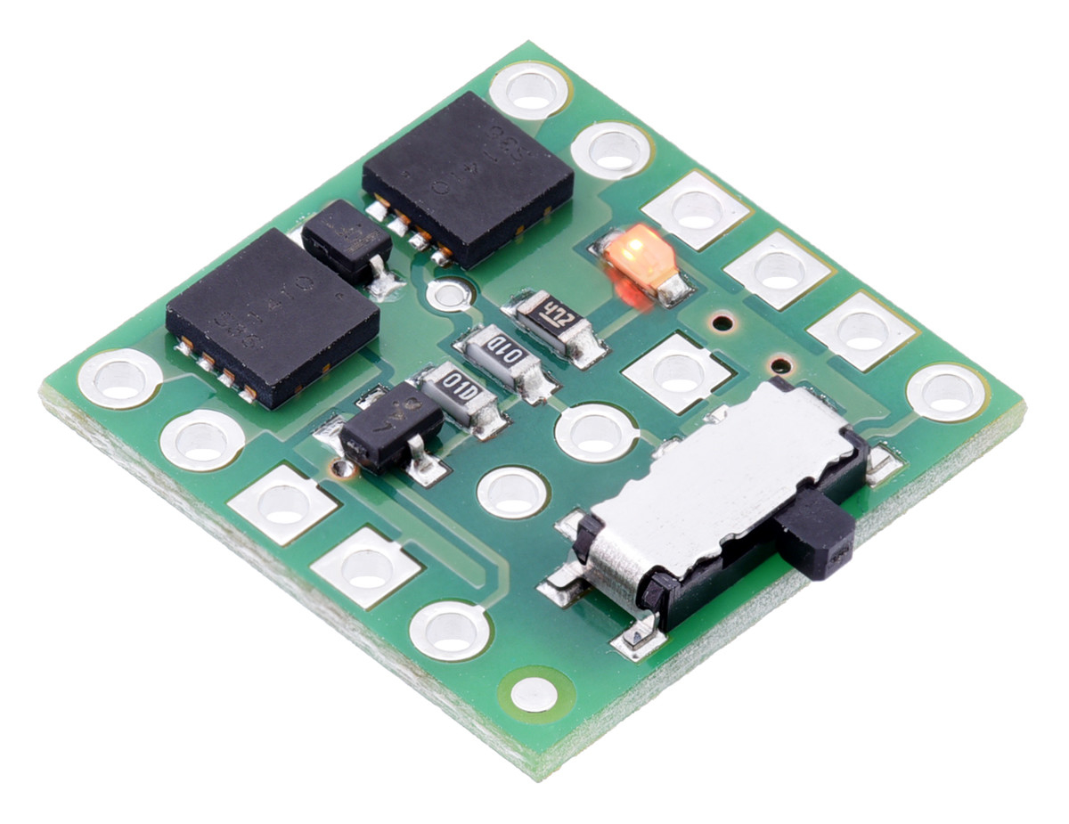 Mini MOSFET Slide Switch with Reverse Voltage Protection, LV Pololu 2810