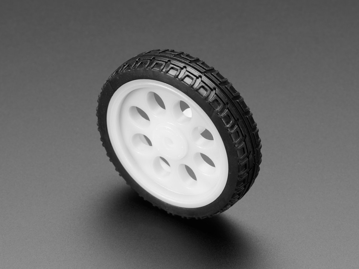 Dun wit wiel voor TT DC-versnellingsbakmotoren - diameter 65 mm Adafruit 3763