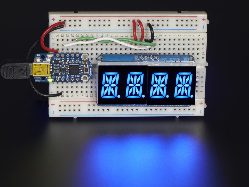 Quad Alphanumeric Display - Blue 0.54 inch Digits w/ I2C Backpack Adafruit 1912