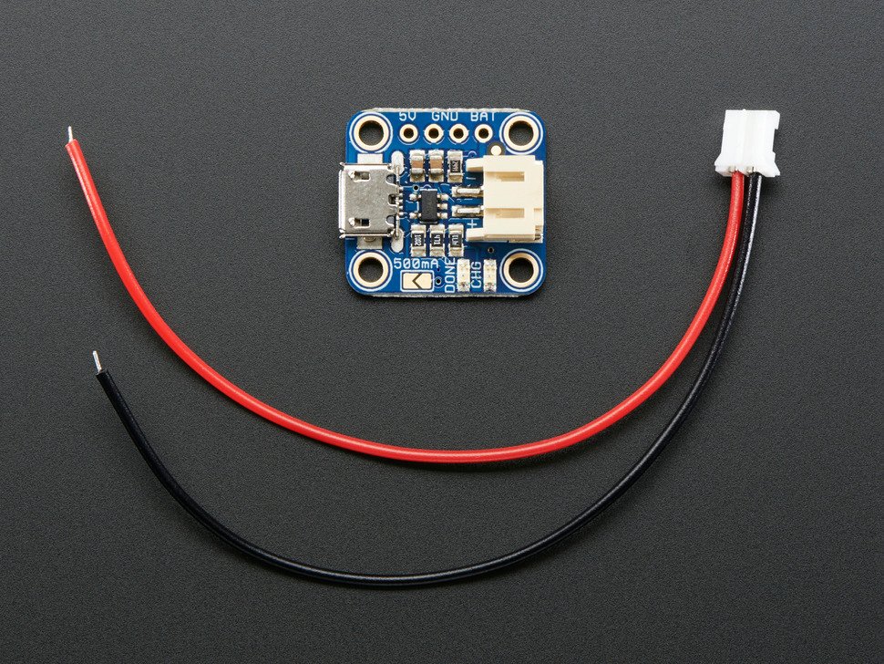 Micro-Lipo Charger for LiPo/LiIon Batt w/MicroUSB Jack - v1 Adafruit 1904