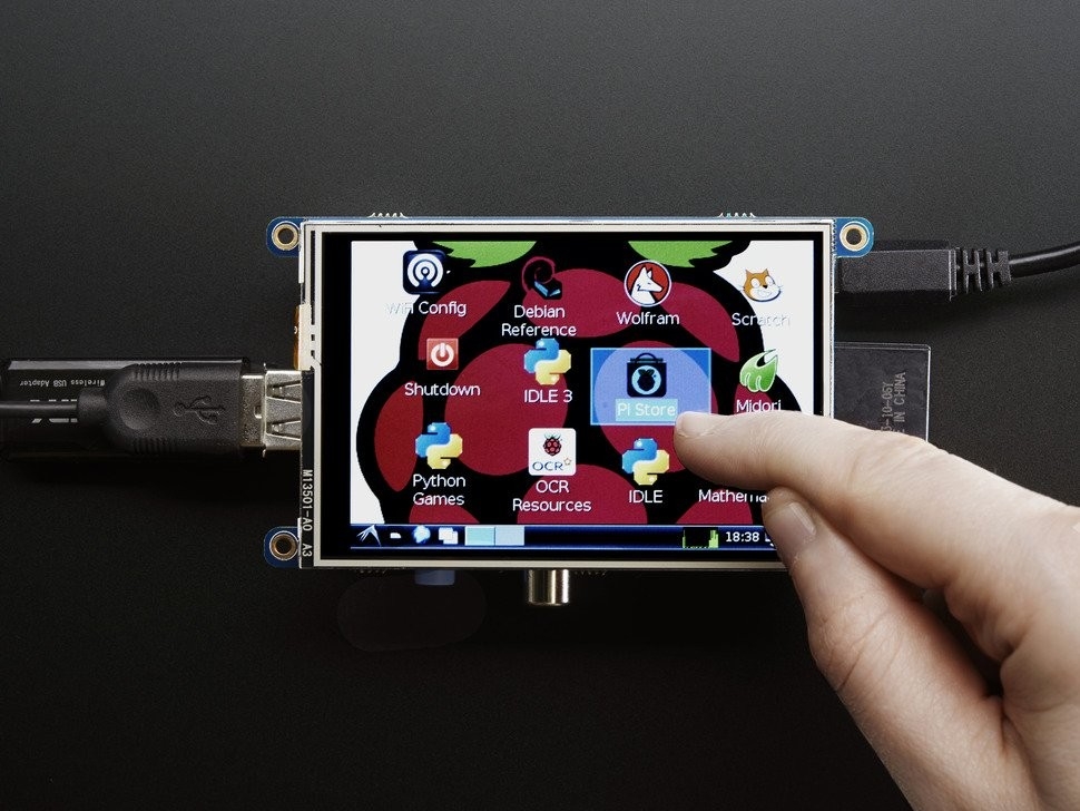 PiTFT 480x320 3.5 inch TFT + Touchscreen voor Raspberry Pi Adafruit 2097